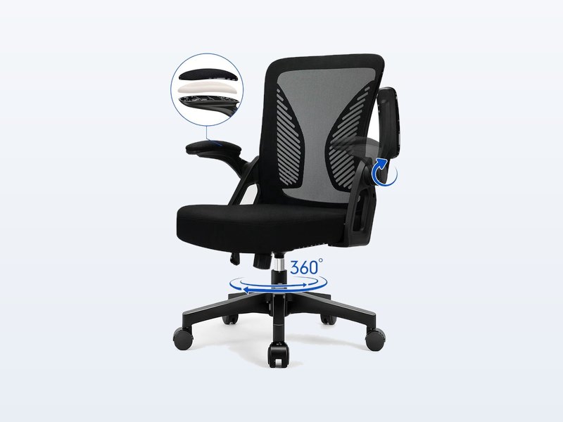Milacyee Ergonomische Bureaustoel, ergonomische bureaustoel, mesh rug, instapmodel, uit de test van Het Oordeel