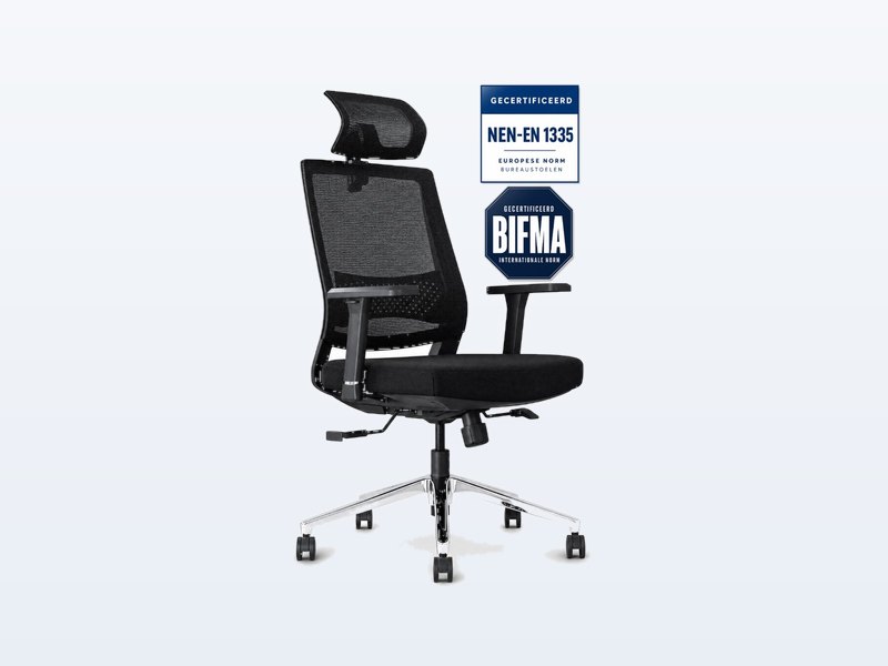 Stane Classic Plus Ergonomische Bureaustoel, ergonomische bureaustoel, mesh rug, synchroonmechaniek, uit de test van Het Oordeel