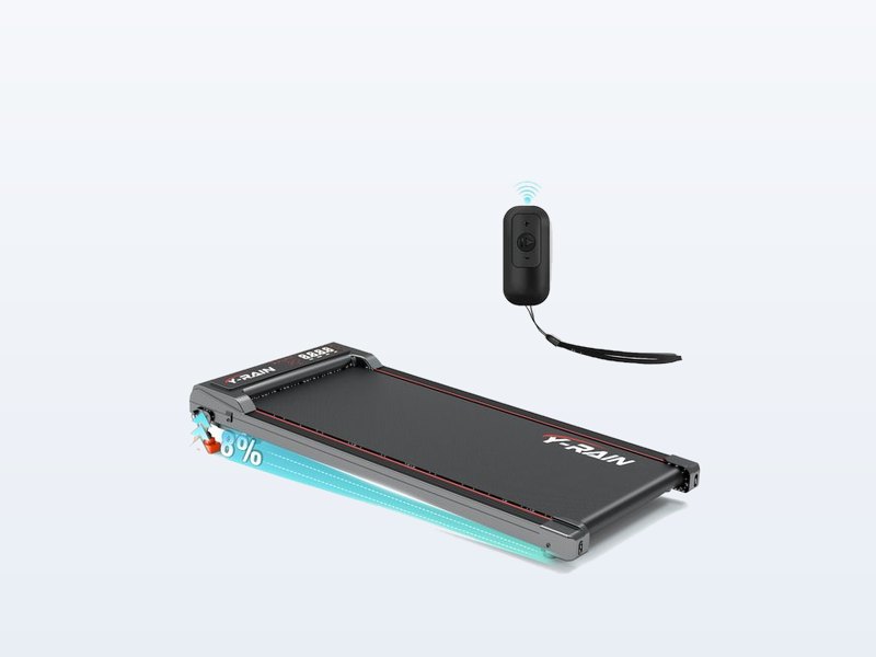 Y-RAIN Elektrische Loopband met 8 procent Helling, loopband, walking pad met 8 procent helling, uit de test van Het Oordeel