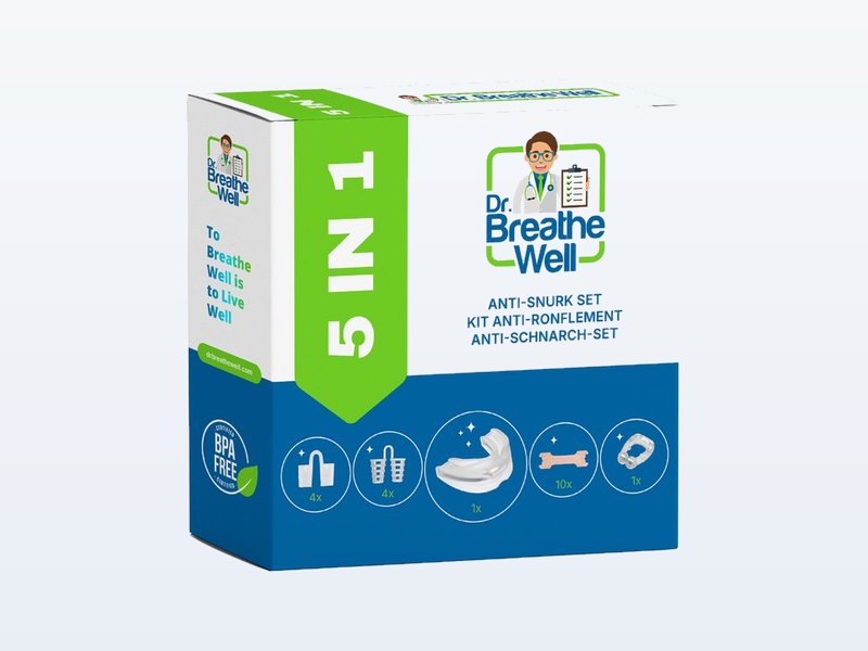 Dr. Breathe Well Compleet Snurkbeugel Pakket 5 in 1, snurkbeugel, beugel met neusspreiders, uit de test van Het Oordeel
