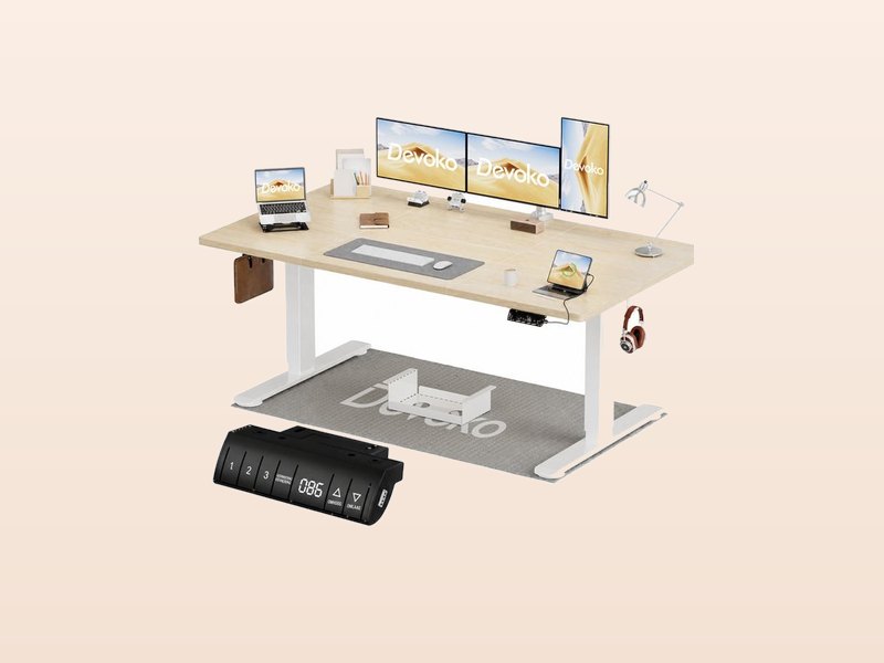 Devoko Elektrisch Zit-Sta Bureau 160 x 80 cm, zit-sta bureau, enkele motor, 18 mm blad, 160 x 80 cm, uit de test van Het Oordeel