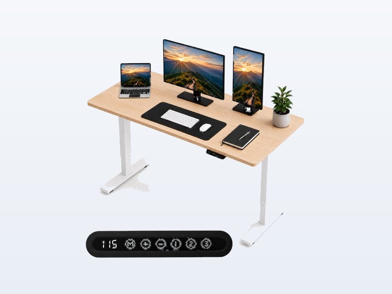 Organess Zit-Sta Bureau 120 x 60 cm met Anti-botsing, zit-sta bureau, enkele motor, 120 x 60 cm, uit de test van Het Oordeel